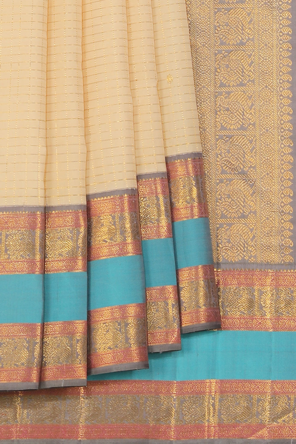 Arani Silk Off-White Saree