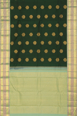 Collection of Arani Silk Bottle Green Saree in a gallery layout