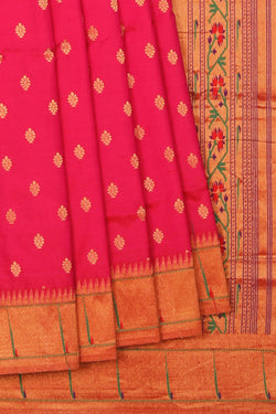 Collection of Paithani Silk Pink Saree in a gallery layout