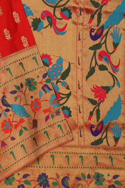 Image of Paithani Silk Red Saree