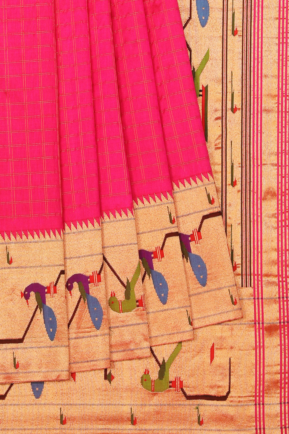 Collection of Paithani Silk Pink Saree in a gallery layout