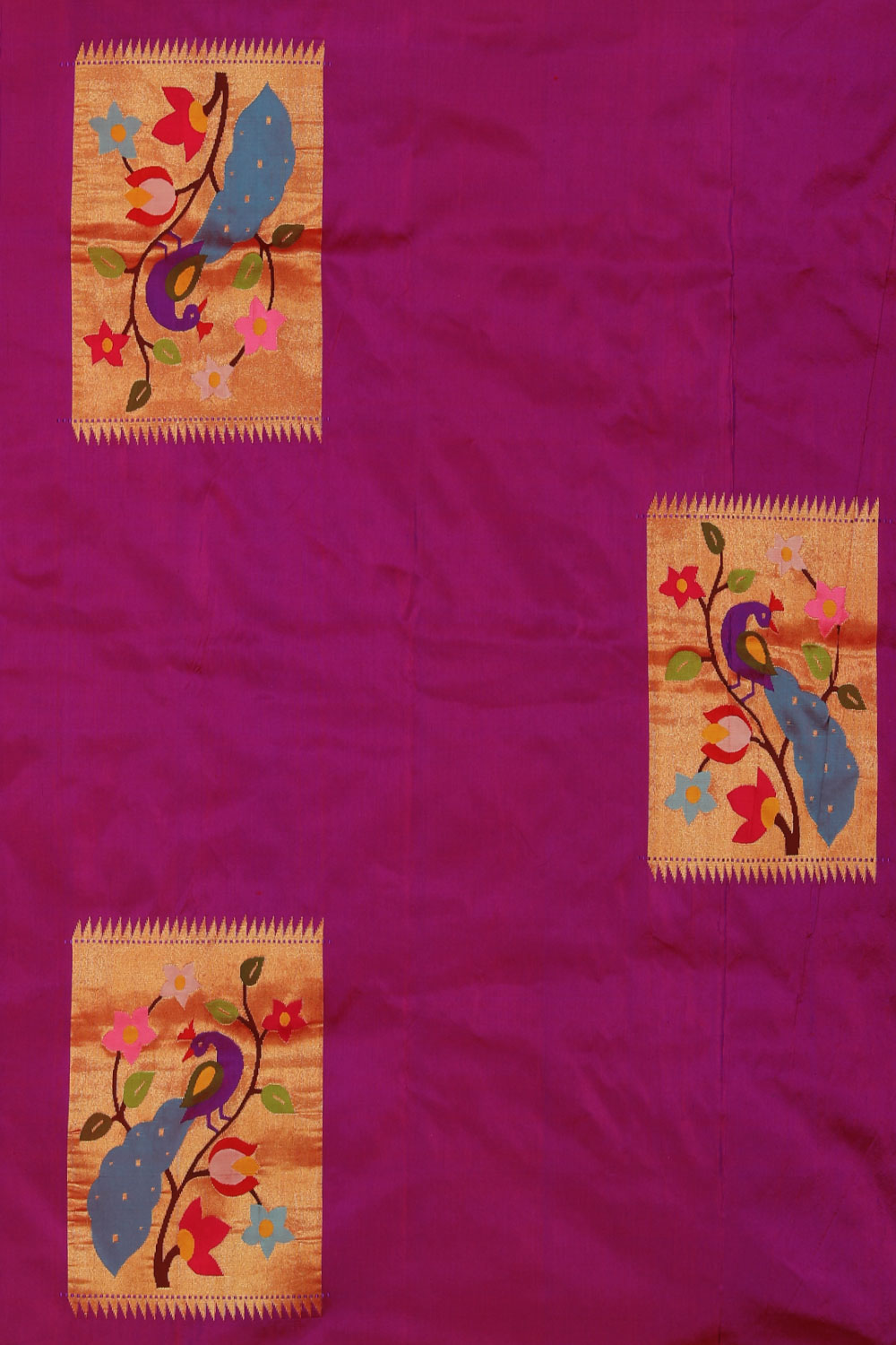 Collection of Paithani Silk Magenta Saree in a gallery layout