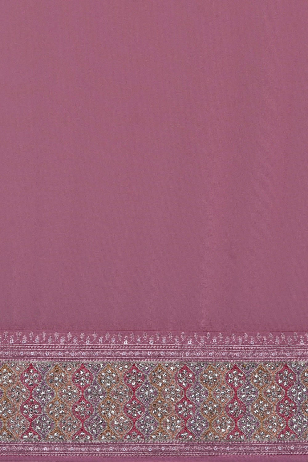 Image of Pink Georgette Embroidered Saree