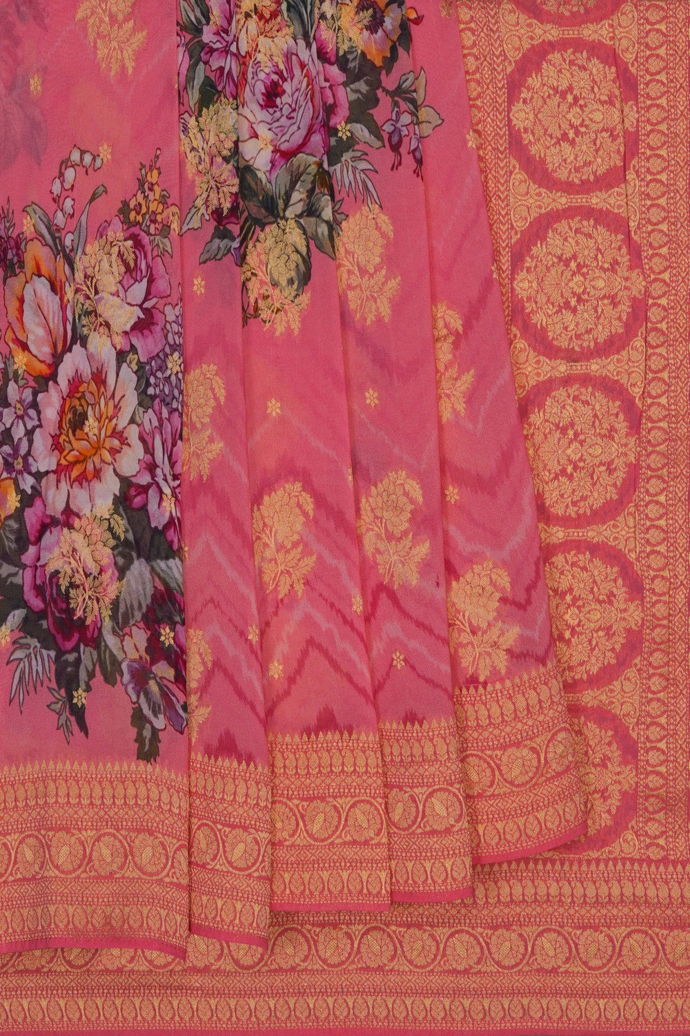 Image of Pink Georgette Saree