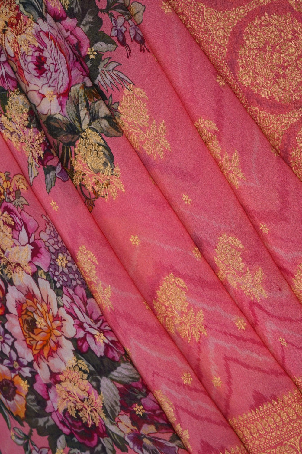 Image of Pink Georgette Saree