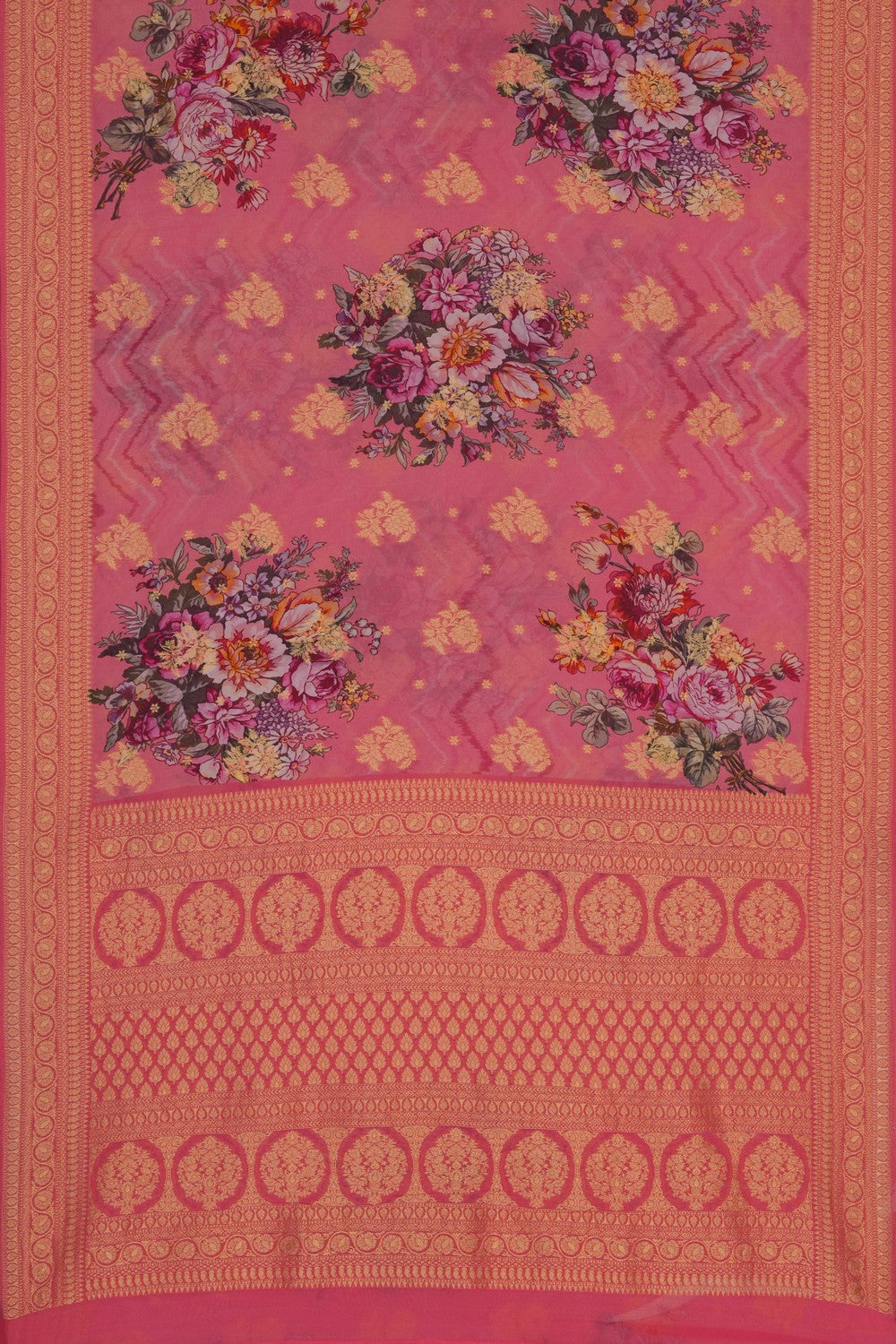 Image of Pink Georgette Saree