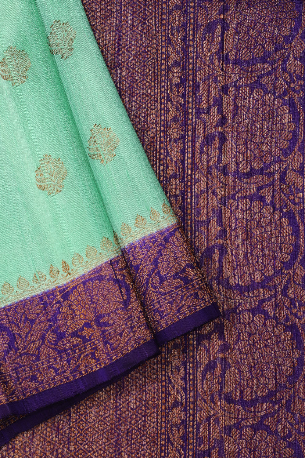 Collection of Banarasi Dupion Silk Turquoise Green Saree in a gallery layout