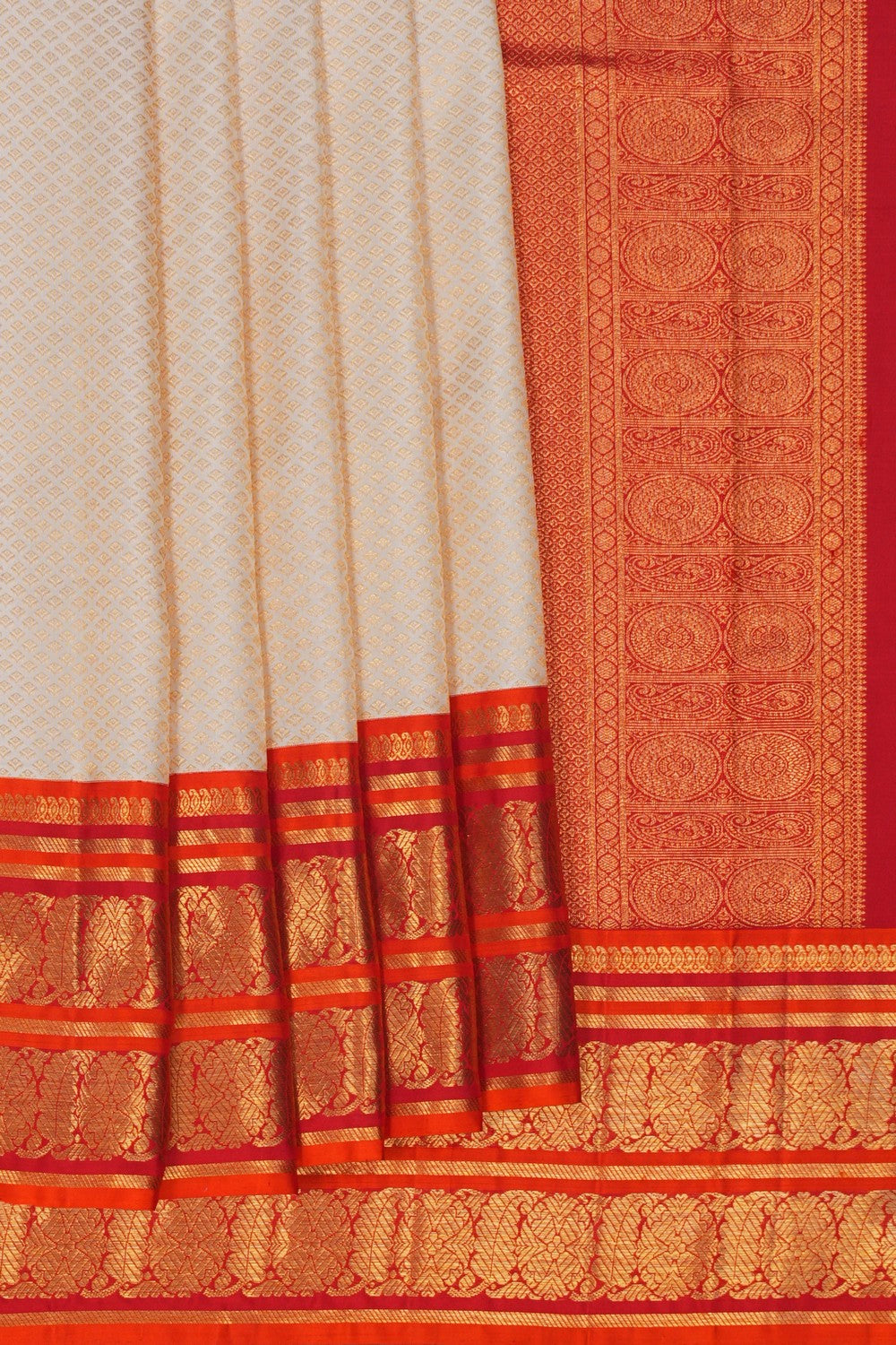 Image of Kanchipattu Brocade Off-White Saree