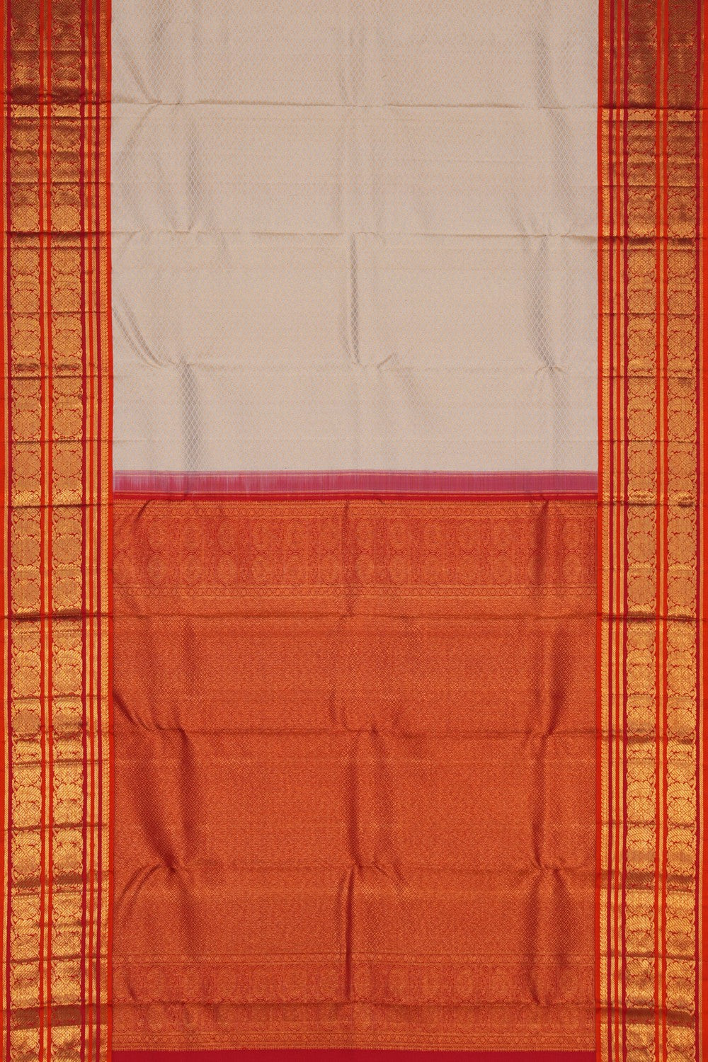Image of Kanchipattu Brocade Off-White Saree