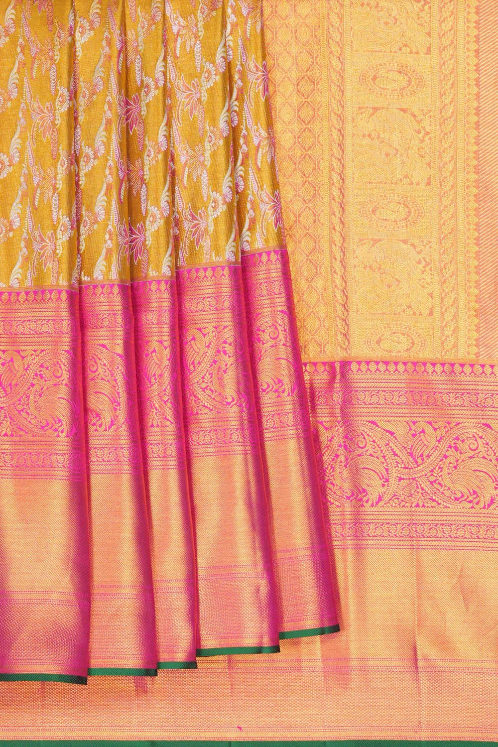 Image of Kanchipattu Tissue Brocade Gold Saree