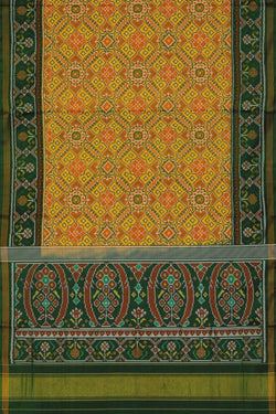 Collection of Rajkot Patola Silk Mustard Saree in a gallery layout