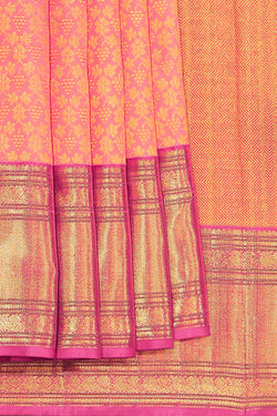 Image of Kanjivaram Silk Pink Saree