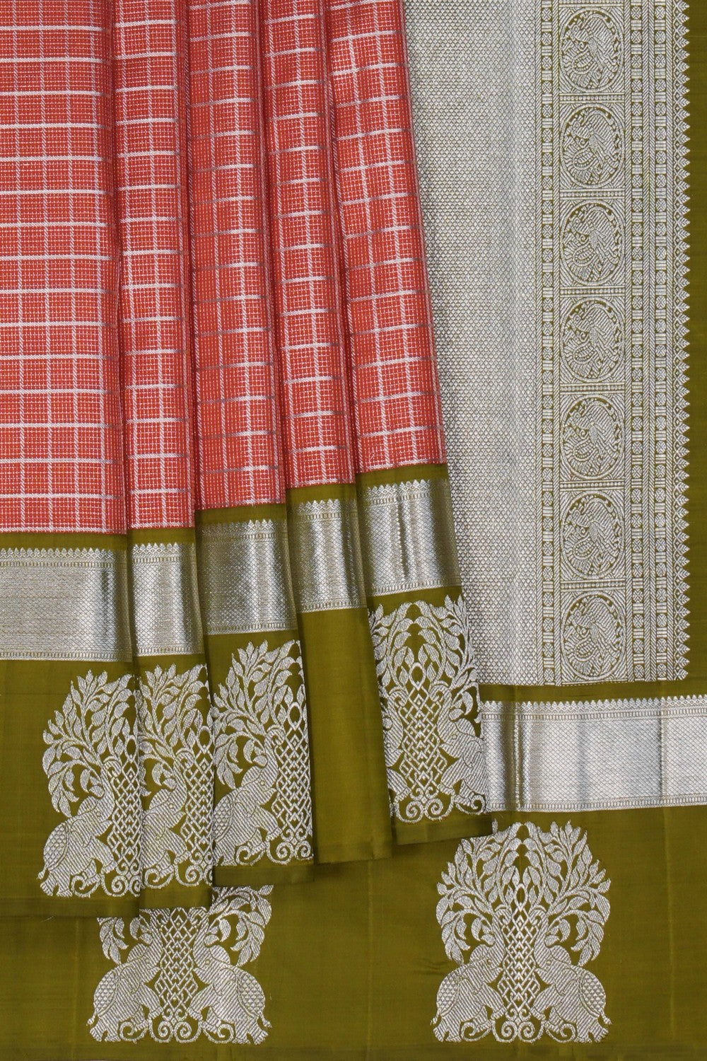 Image of Arani Silk Peach Saree