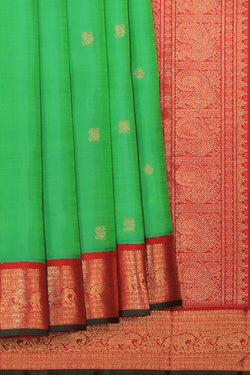 Image of Kanjivaram Silk Green Saree