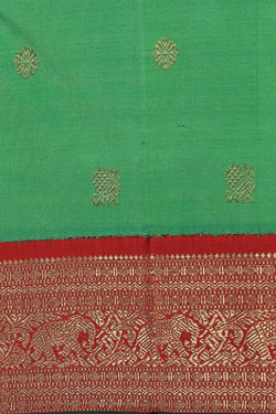 Image of Kanjivaram Silk Green Saree