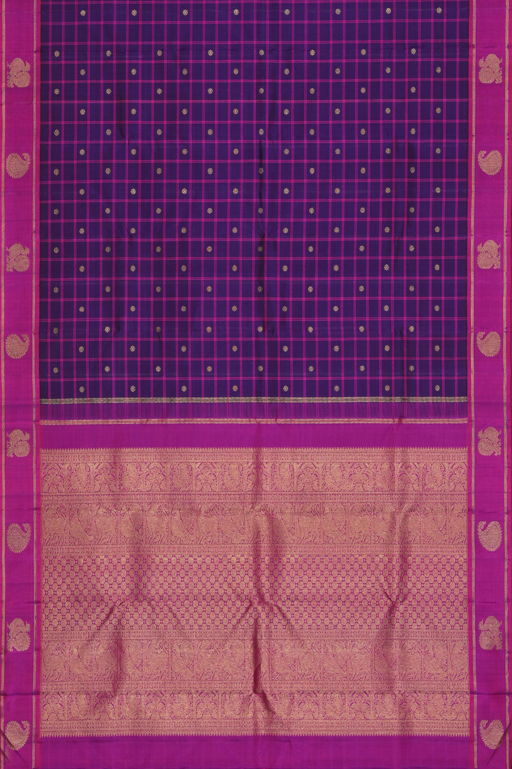 Collection of Kanchipuram Silk Orchid Violet Saree in a gallery layout