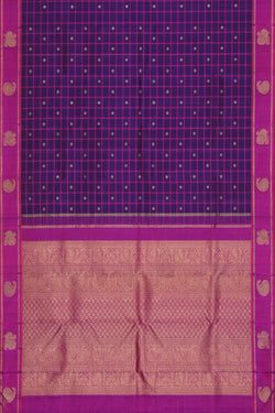 Collection of Kanchipuram Silk Orchid Violet Saree in a gallery layout