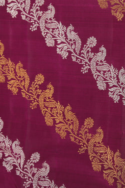 Collection of Kanchipuram Silk Violet Saree in a gallery layout