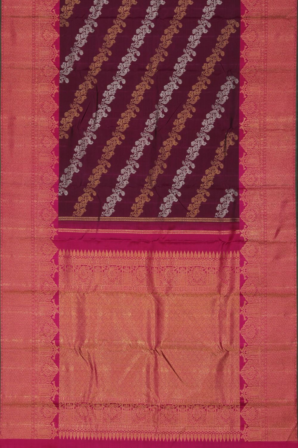 Collection of Kanchipuram Silk Violet Saree in a gallery layout