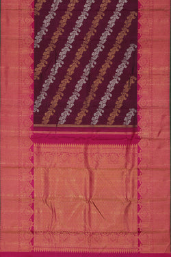 Collection of Kanchipuram Silk Violet Saree in a gallery layout