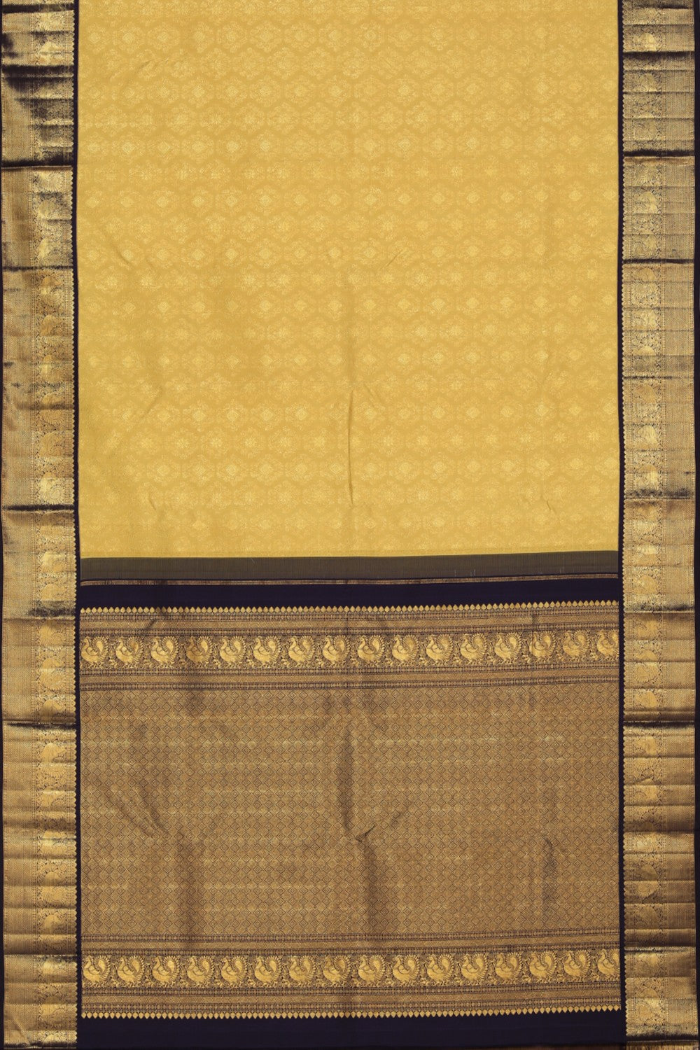 Kanchipuram Silk Yellow Saree