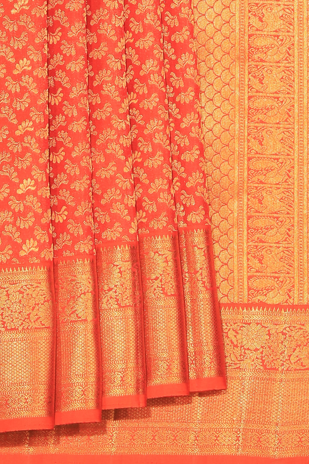 Kanjivaram Silk Orange Saree