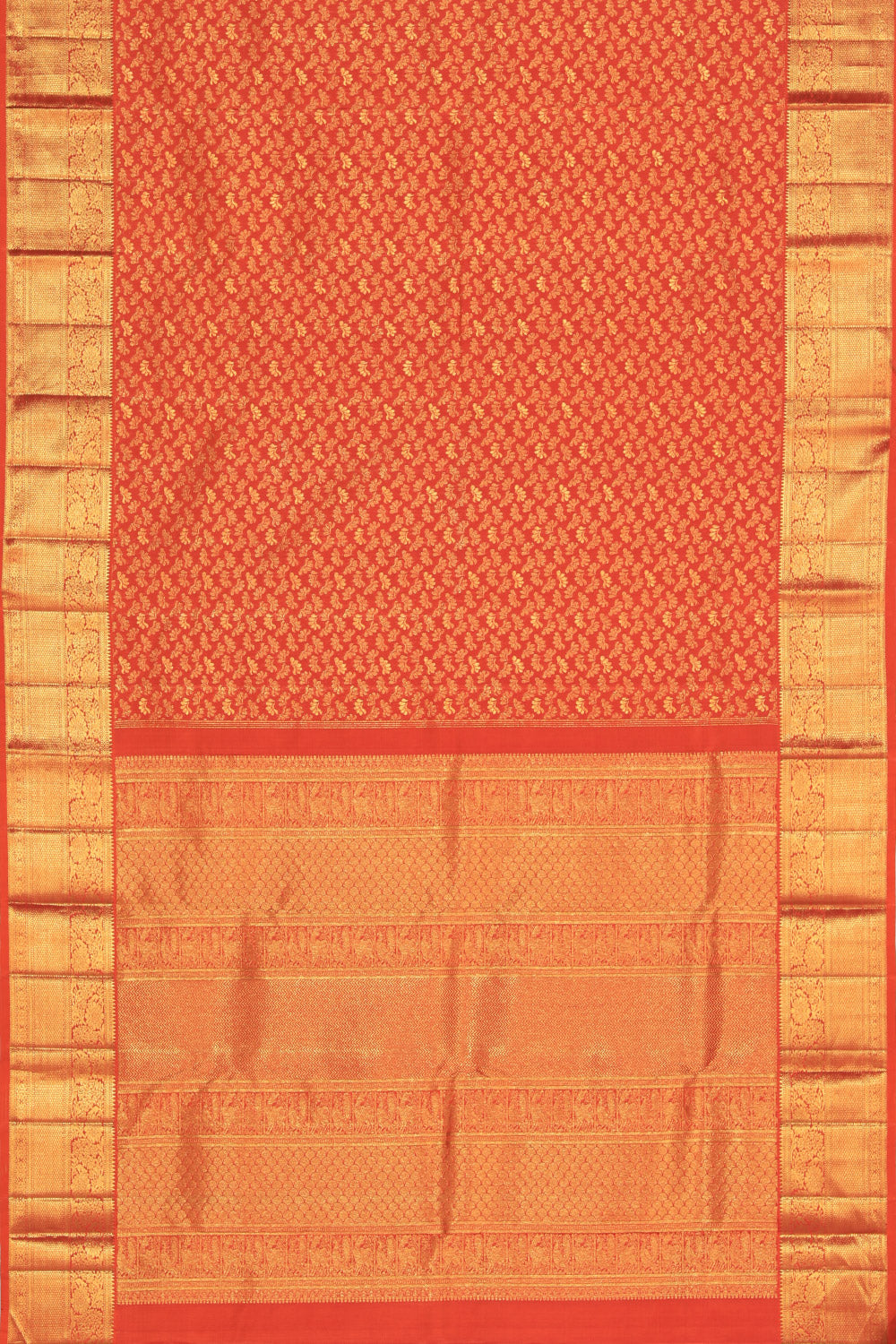 Kanjivaram Silk Orange Saree