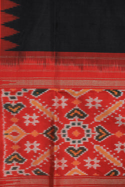 Image of Pochampally Silk Black Dupatta