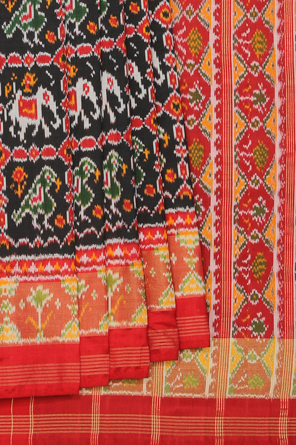 Collection of Pochampally Ikat Black Saree in a gallery layout