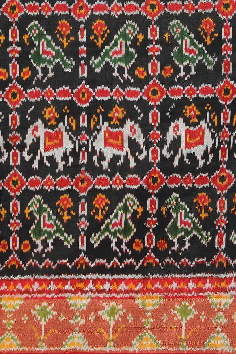 Collection of Pochampally Ikat Black Saree in a gallery layout