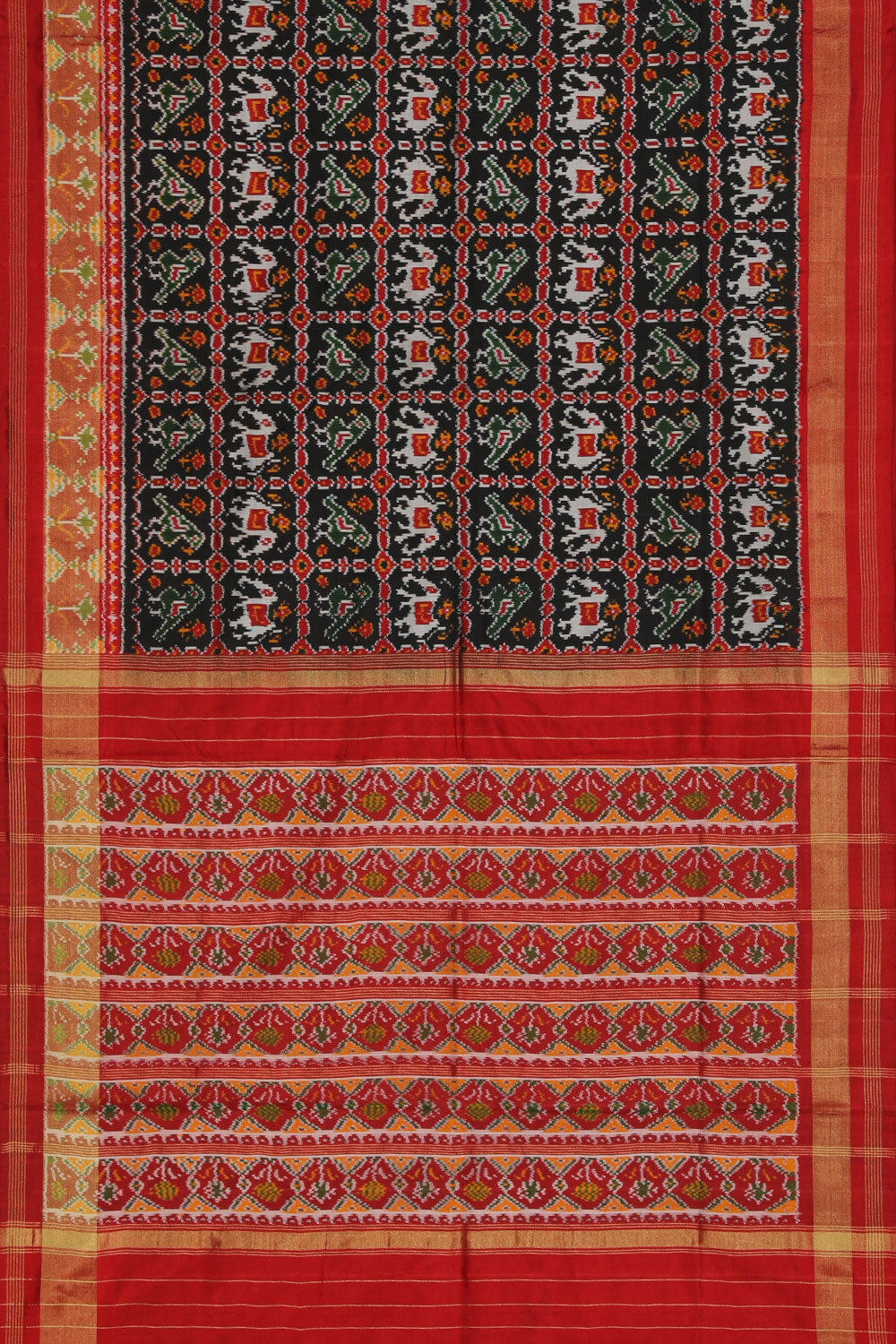 Collection of Pochampally Ikat Black Saree in a gallery layout