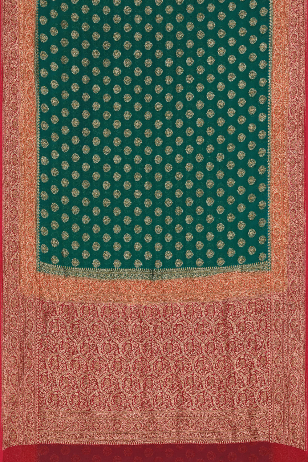 Collection of Banarasi Georgette Green Saree in a gallery layout