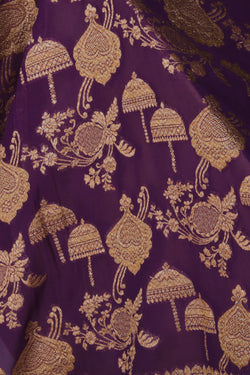 Collection of Banarasi Georgette Violet Saree in a gallery layout