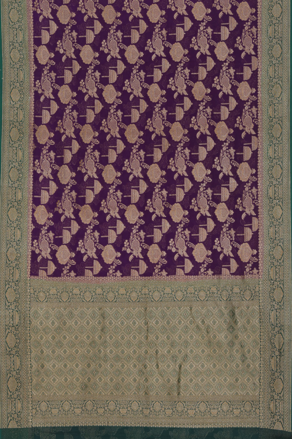 Collection of Banarasi Georgette Violet Saree in a gallery layout