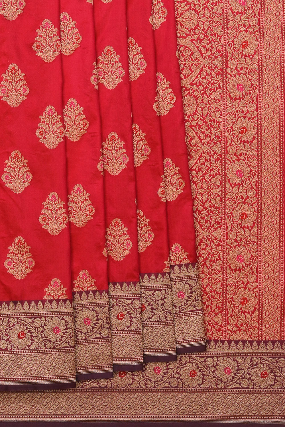 Collection of Banarasi Silk Fuchsia Pink Saree in a gallery layout