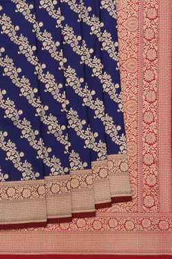 Collection of Banarasi Silk Indigo Blue Saree in a gallery layout