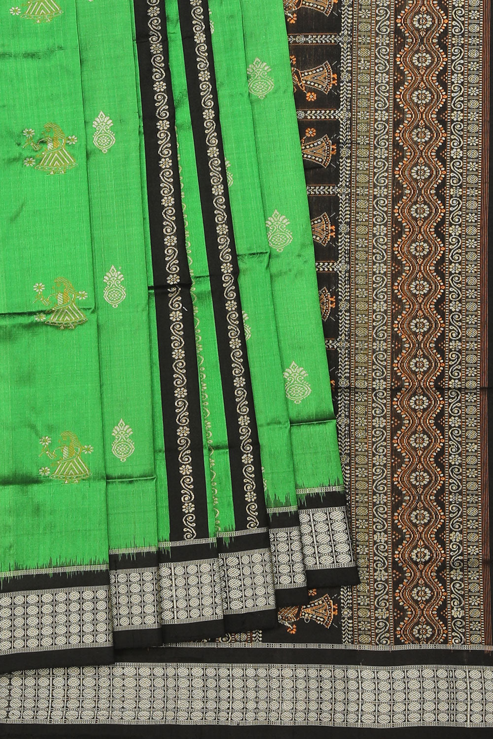 Collection of Sambalpuri Silk Green Saree in a gallery layout