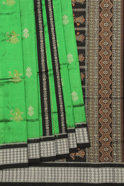 Collection of Sambalpuri Silk Green Saree in a gallery layout