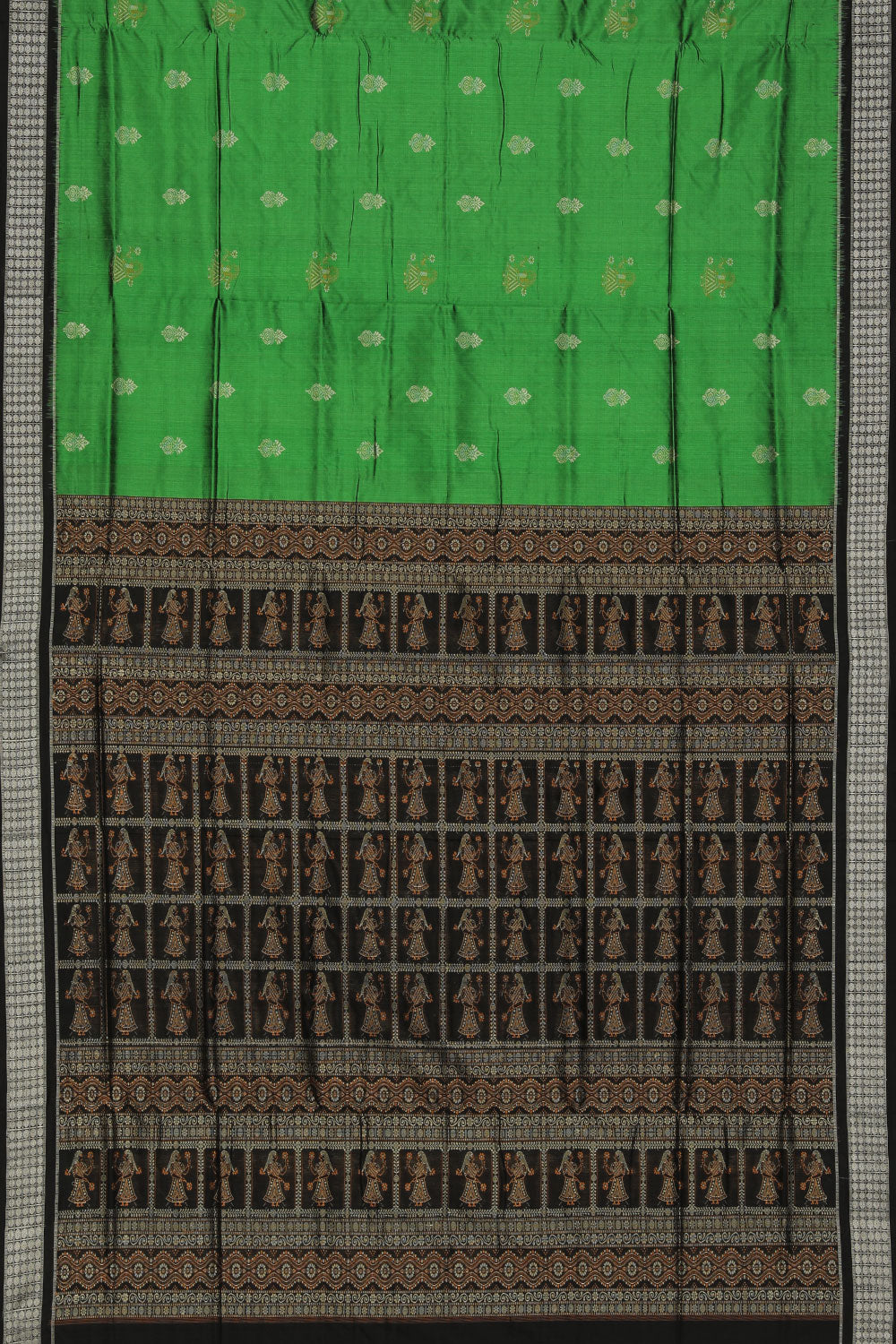 Collection of Sambalpuri Silk Green Saree in a gallery layout