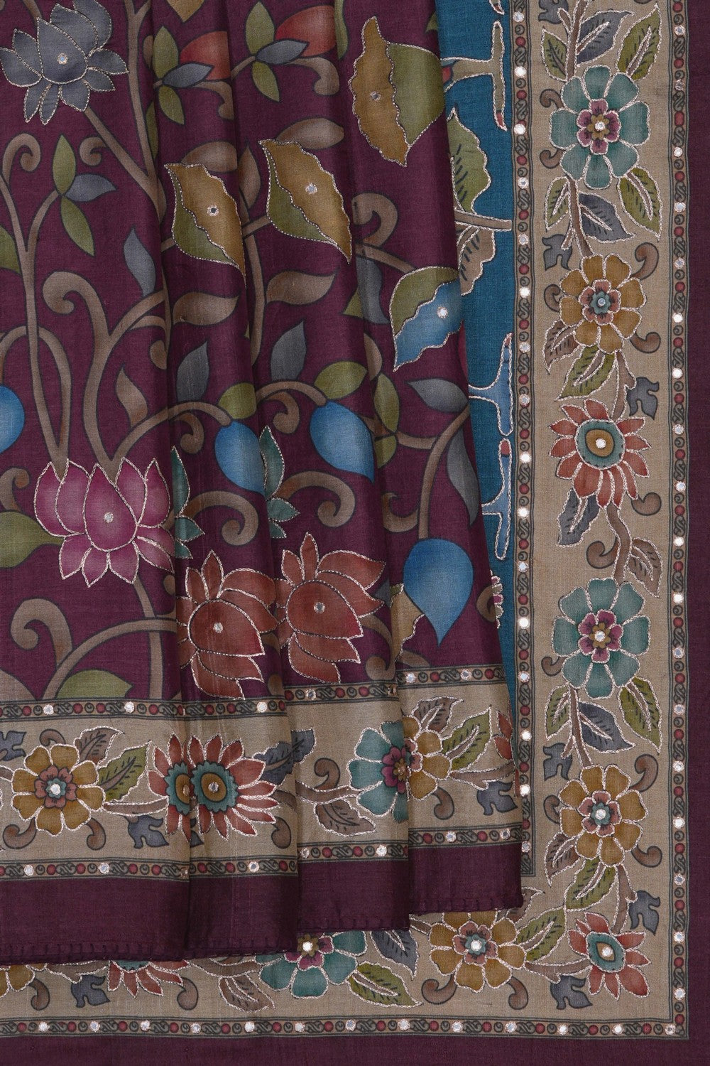 Image of Violet Desi Tussar Silk Saree