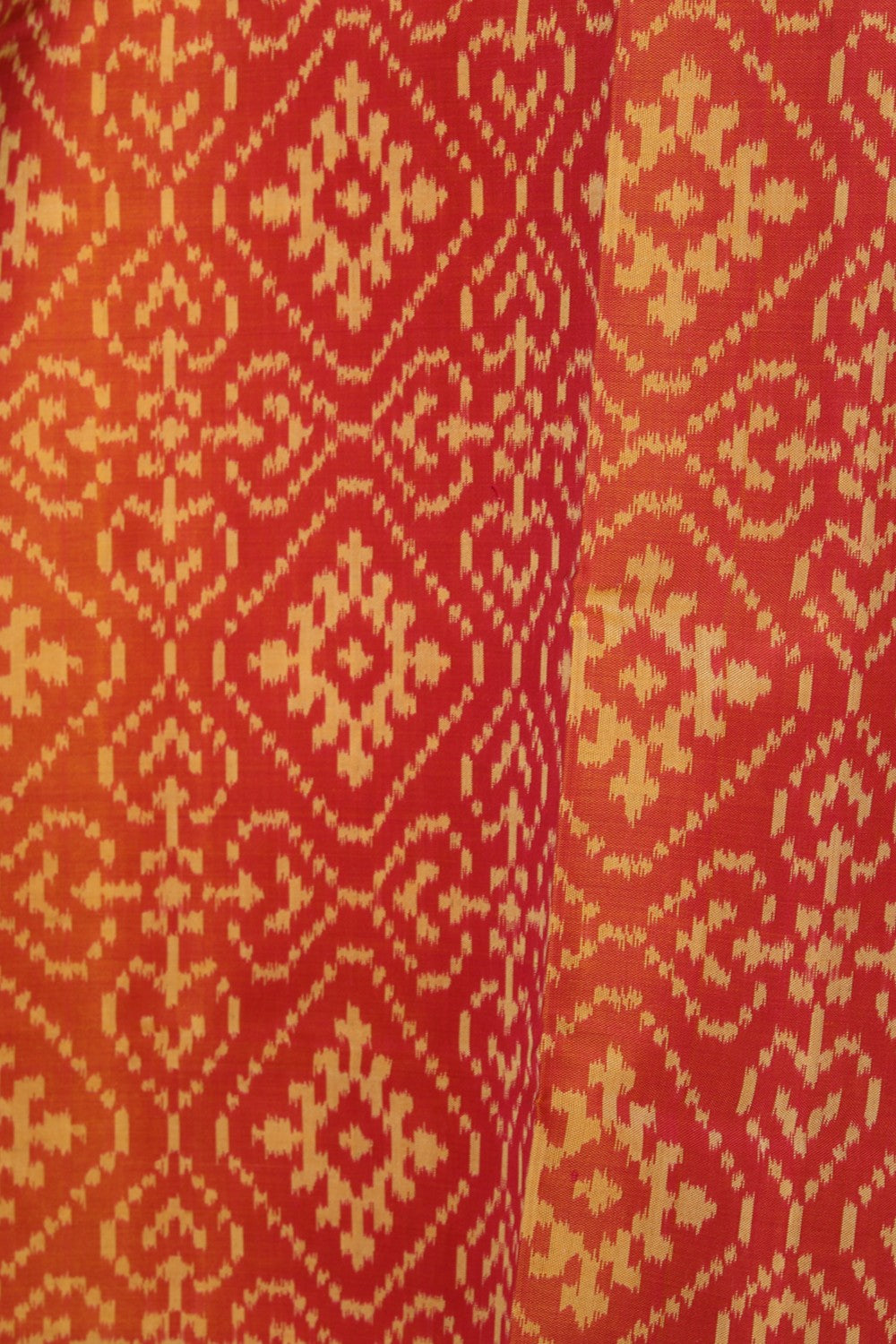 Collection of Rajkot Patola Silk Orange Saree in a gallery layout