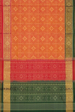 Collection of Rajkot Patola Silk Orange Saree in a gallery layout