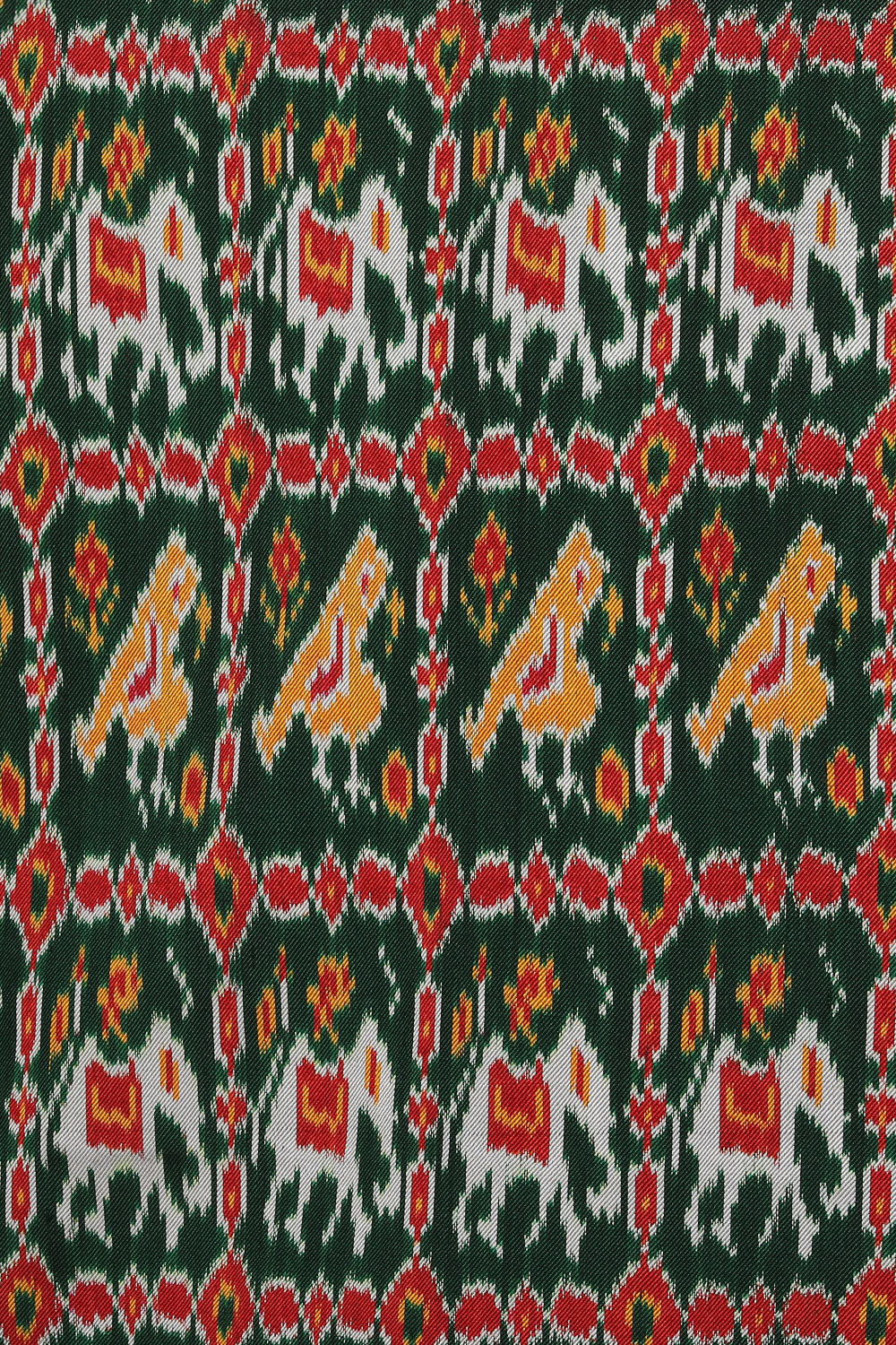 Collection of Pochampally Ikat Twill Silk Green Saree in a gallery layout