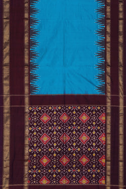 Image of Pochampally Ikat Silk Blue Saree