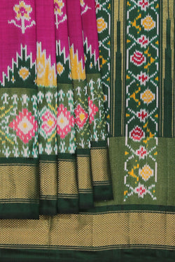 Collection of Pochampally Ikat Silk Violet Saree in a gallery layout