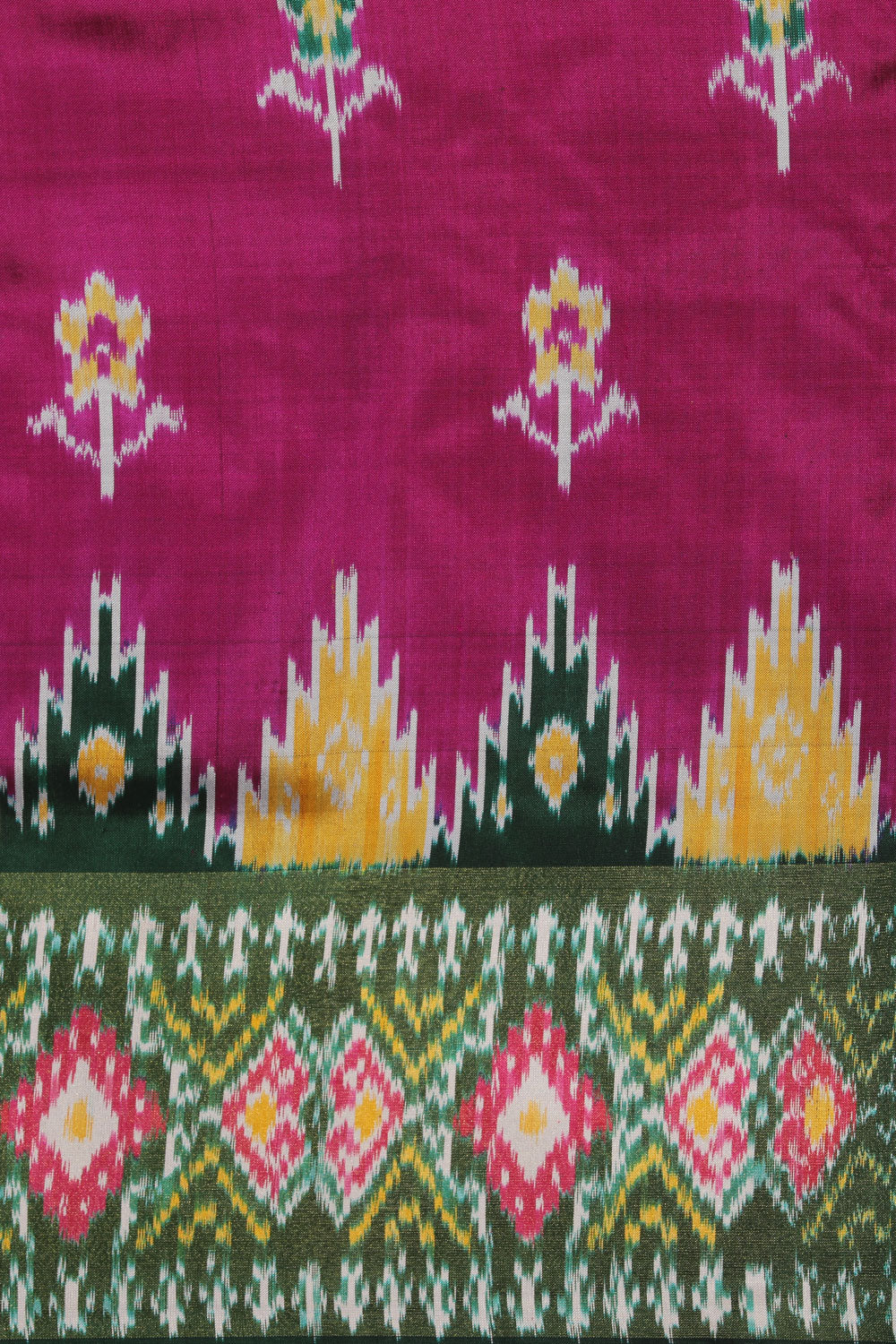 Collection of Pochampally Ikat Silk Violet Saree in a gallery layout