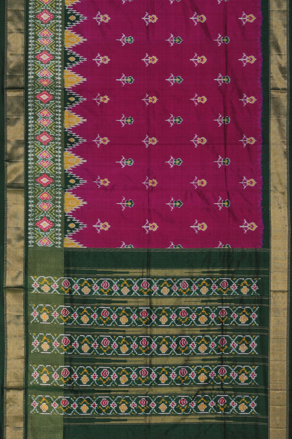 Collection of Pochampally Ikat Silk Violet Saree in a gallery layout