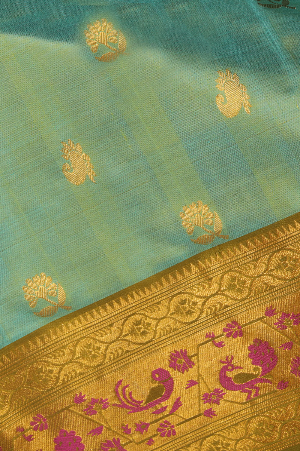 Venkatagiri Silk Sea Green Saree