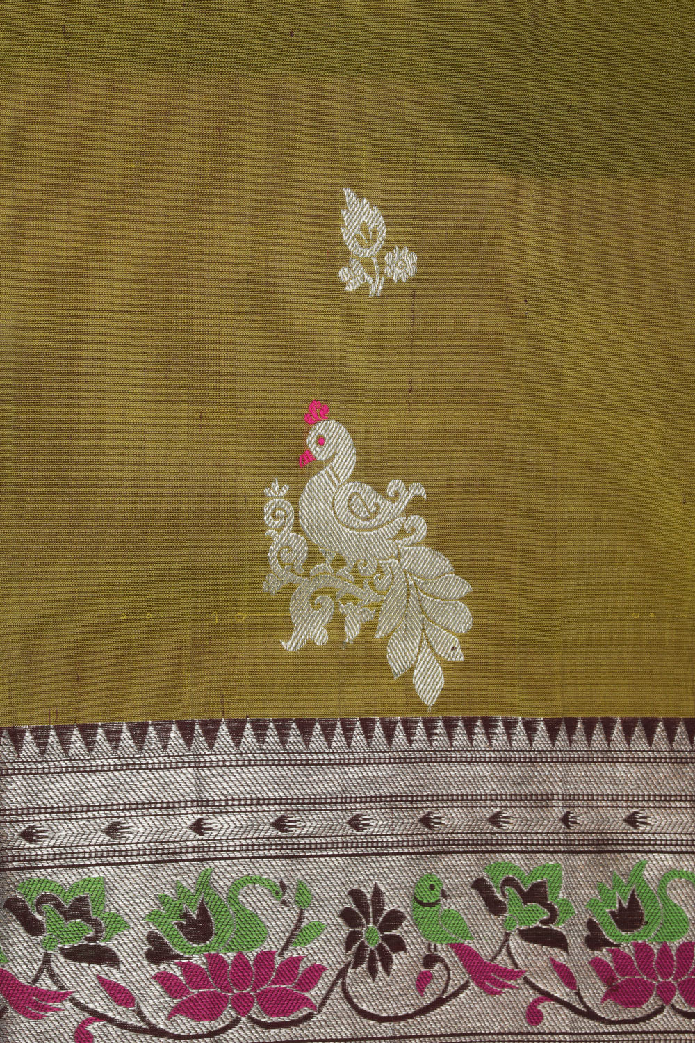 Collection of Venkatagiri Silk Heena Green Saree in a gallery layout