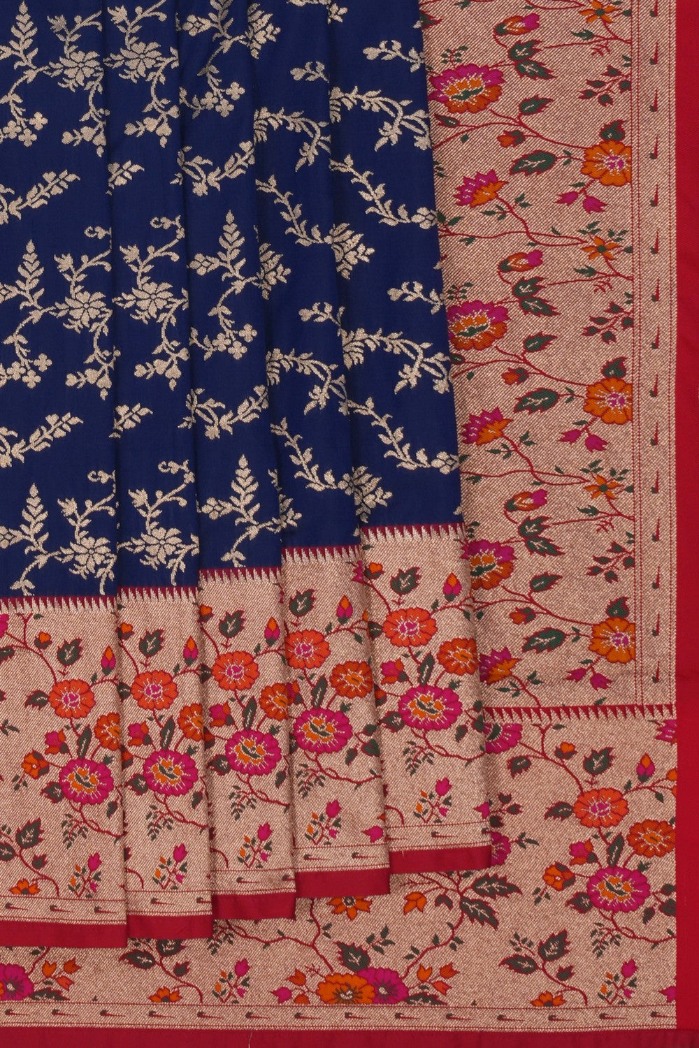 Image of Banarasi Silk Navy Blue Saree